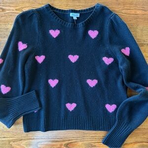 Splendid‎ Pink Heart Valentine's Day Crew Sweater Medium NWT